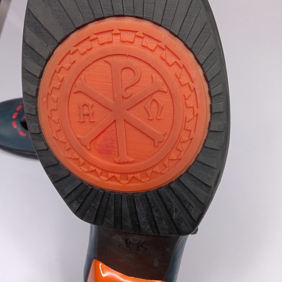 John Fluevog Black and Orange Clogs with Bold Design - Picture 7 of 12